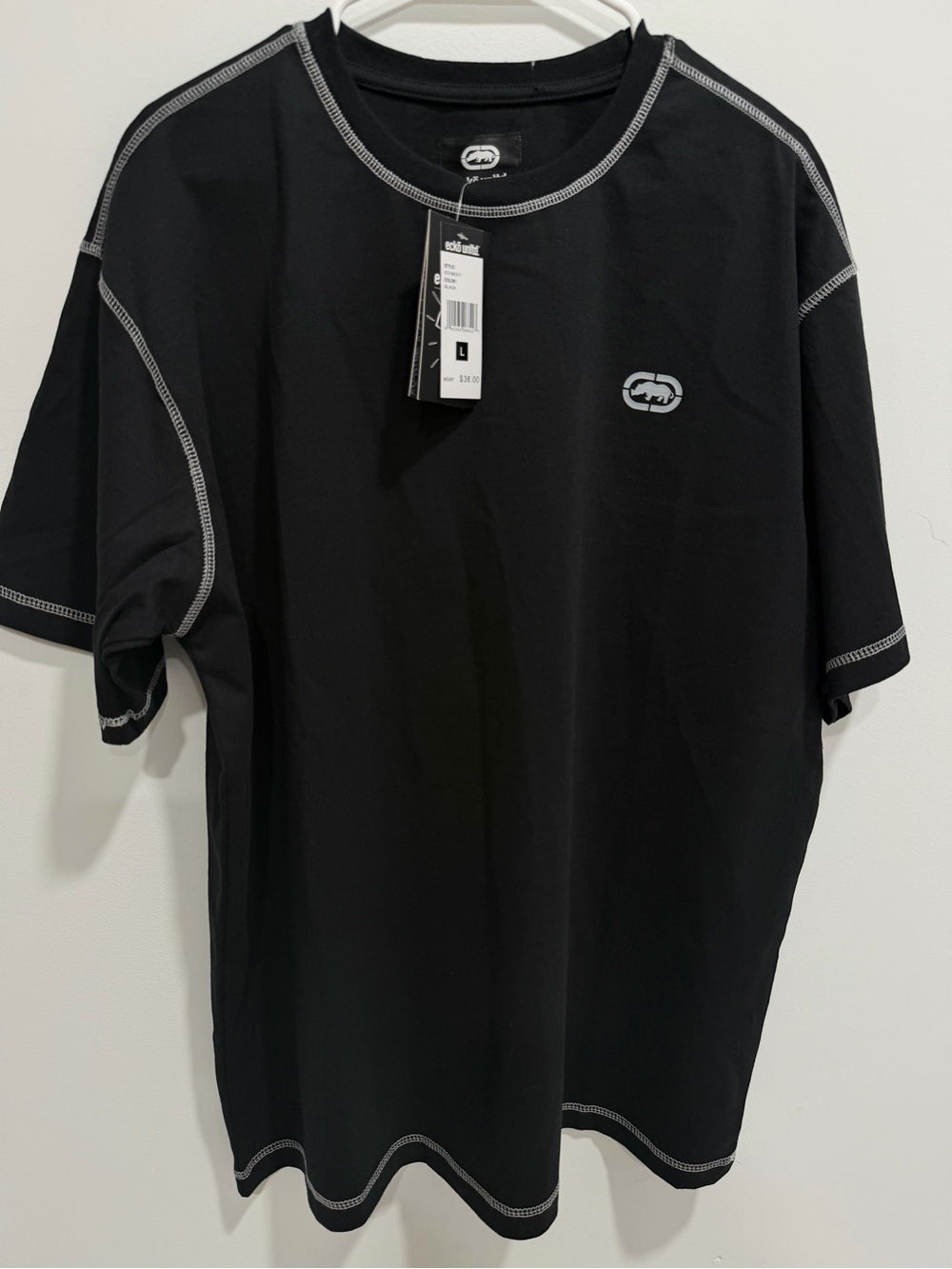 Ecko Unlimited Black Tee with White Contrast Stitching